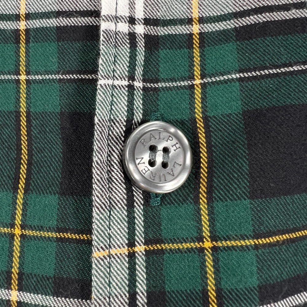 Polo Ralph Lauren Mens Sleep Shirt Large Green Plaid Long Sleeve Button Down - Picture 5 of 16